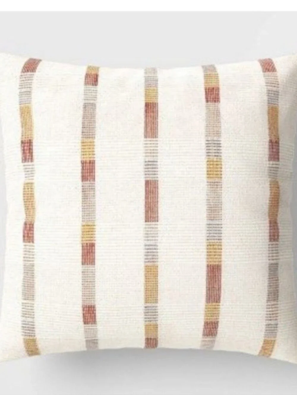 Studio McGee Decorative Cream Throw Pillows Rust and Mustard Stripes Sz 26x26